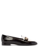 Matchesfashion.com Sophia Webster - Blair Crystal Trim Patent Leather Loafers - Womens - Black White