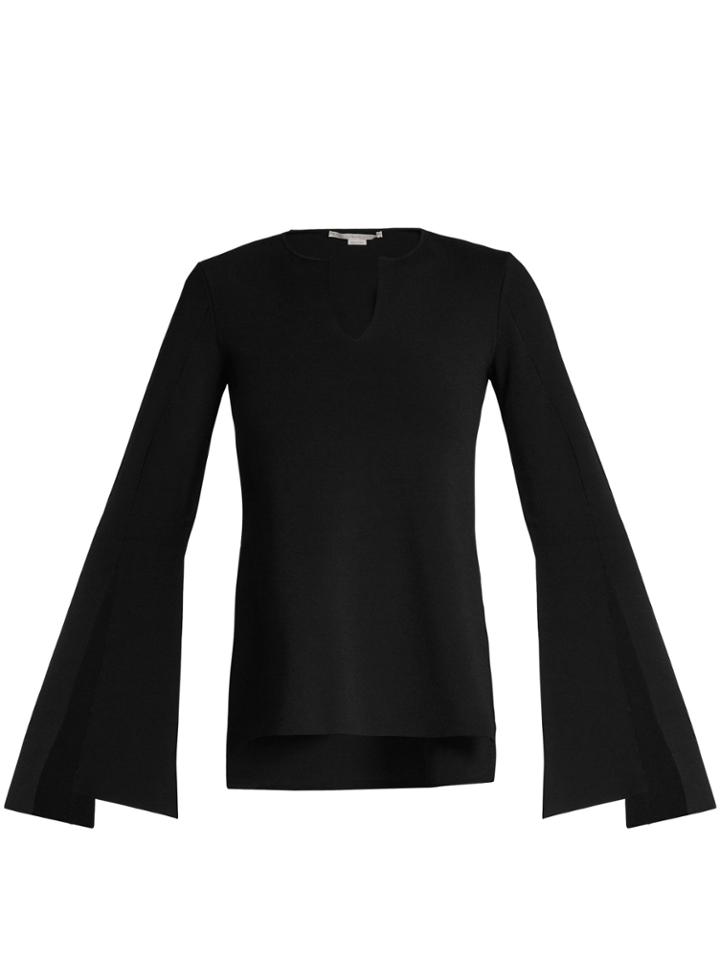 Stella Mccartney Flared-sleeve Fine-knit Top