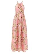 Emilio Pucci - Africana-print Cotton Maxi Dress - Womens - Pink Print
