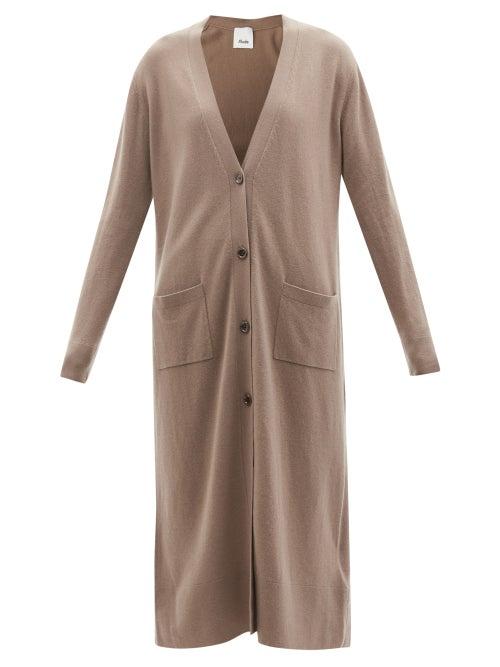 Allude - Longline Wool-blend Cardigan - Womens - Brown