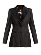Matchesfashion.com Dolce & Gabbana - Single Breasted Pinstripe Wool Blend Blazer - Womens - Black Multi