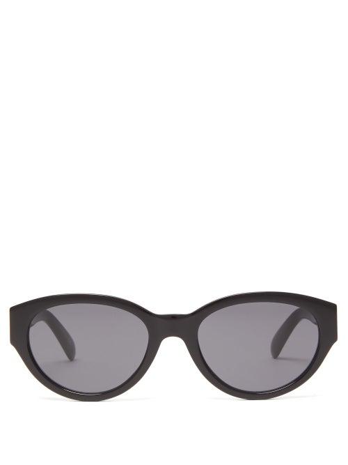 Matchesfashion.com Givenchy - Oval Acetate Sunglasses - Womens - Black