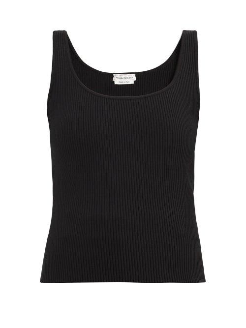 Matchesfashion.com Alexander Mcqueen - Round-neck Ribbed-knit Tank Top - Womens - Black