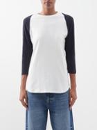Raey - Raglan Recycled Cotton-blend Jersey T-shirt - Womens - Navy Multi