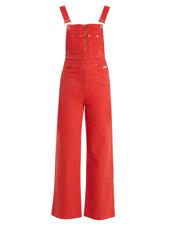 Alexachung Zip-front Wide-leg Denim Dungarees