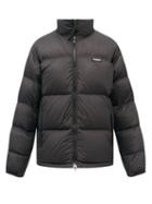 Mens Rtw Vetements - Logo-embroidered Quilted Down Jacket - Mens - Black