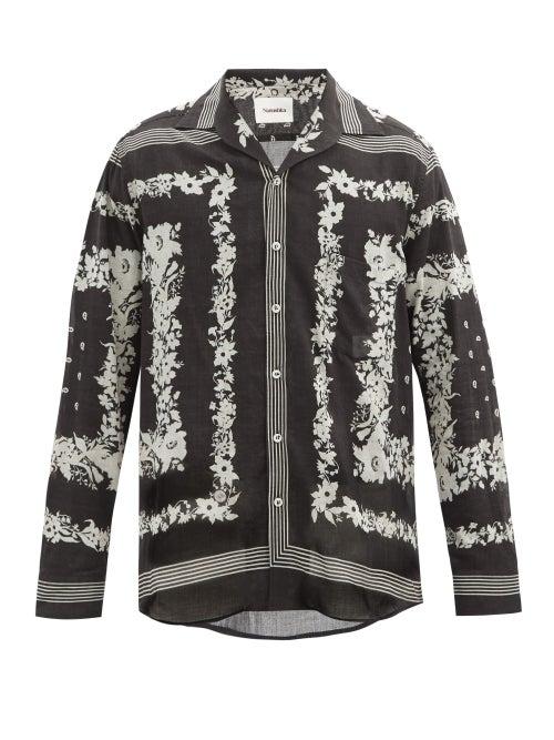 Matchesfashion.com Nanushka - Lars Bandana-print Cotton-voile Shirt - Mens - Black Multi