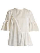 Stella Mccartney Santi Striped Cotton And Silk-blend Top