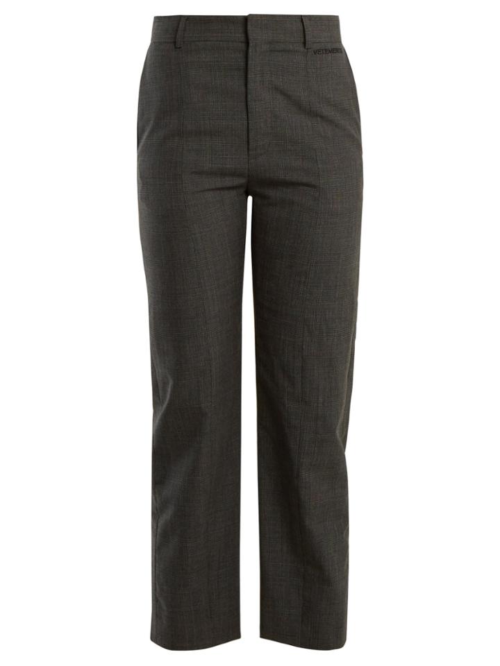 Vetements Straight-leg Prince Of Wales-checked Trousers