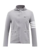 Thom Browne - Four-bar Hooded Technical-shell Compression Jacket - Mens - Grey