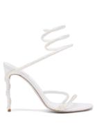 Rene Caovilla - Cleo Crystal-studded Satin Heeled Wrap Sandals - Womens - White