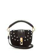 Matchesfashion.com Altuzarra - Ghianda Mini Braided Leather Suede Shoulder Bag - Womens - Black White