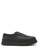 Matchesfashion.com Jil Sander - Ribbed-sole Canvas Trainers - Womens - Black Navy