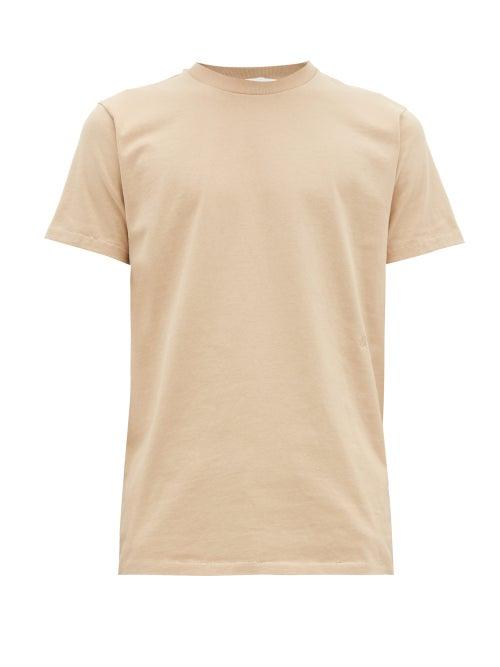 Matchesfashion.com Helmut Lang - Monogram Embroidered Cotton T Shirt - Mens - Tan