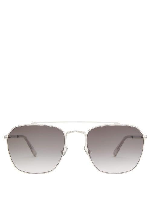 Matchesfashion.com Mykita - X Maison Margiela Aviator Metal Sunglasses - Mens - Silver