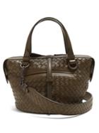 Matchesfashion.com Bottega Veneta - Tambura Small Intrecciato Leather Bag - Womens - Khaki