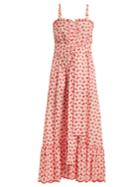 Lisa Marie Fernandez Floral-embroidered Cotton Midi Dress