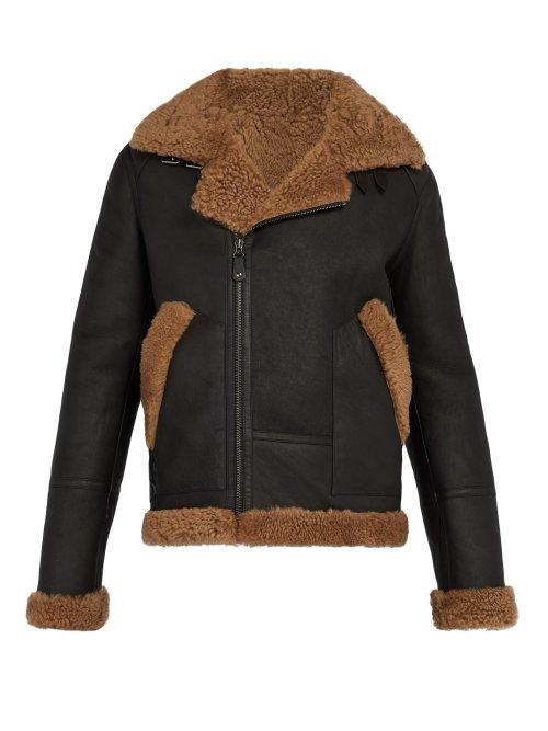 Matchesfashion.com Yves Salomon - Shearling Lined Leather Jacket - Mens - Black