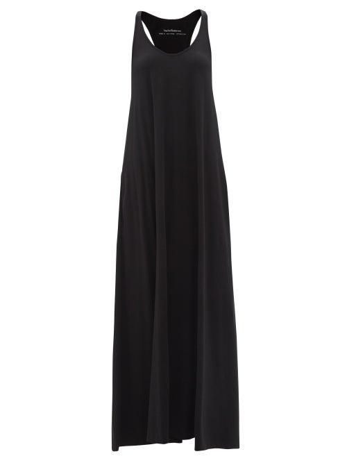 Ladies Rtw Another Tomorrow - Scoop-neck Organic-cotton Dress - Womens - Black
