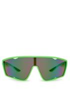 Matchesfashion.com Prada Eyewear - Linea Rossa Angular Sunglasses - Womens - Green