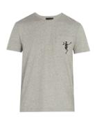 Matchesfashion.com Alexander Mcqueen - Dancing Skeleton Print Cotton T Shirt - Mens - Light Grey