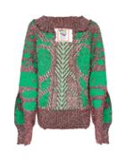 Matchesfashion.com Matty Bovan - Slit-sleeve Metallic Deadstock Sweater - Womens - Pink Multi
