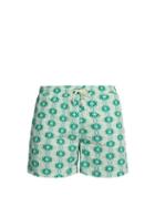 Matchesfashion.com Le Sirenuse, Positano - Double Maze Printed Swim Shorts - Mens - Green Multi