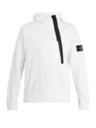 Stone Island Smock Zip Hooded Cotton Sweatshirt