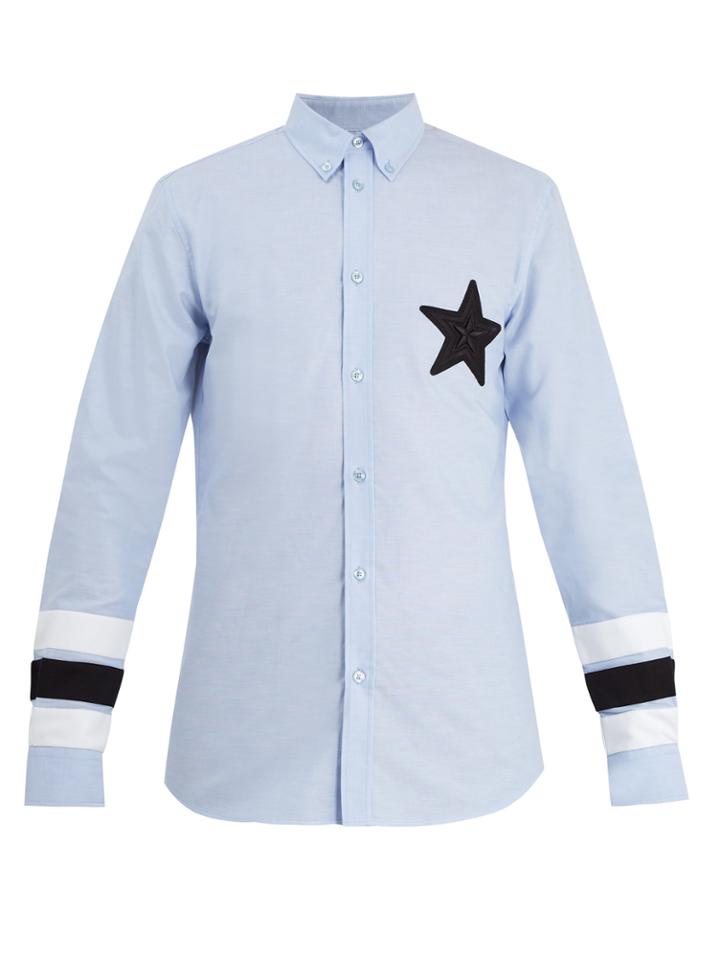 Givenchy Star-appliqu Point-collar Cotton Shirt