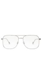 Matchesfashion.com Loewe - Square Aviator Metal Sunglasses - Mens - Silver