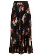 Erdem Nesrine Floral-print Pleated Skirt