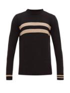 Matchesfashion.com Oliver Spencer - Blenheim Stripe Intarsia Wool Sweater - Mens - Beige