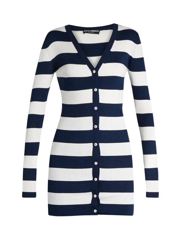 Dolce & Gabbana Rigato Striped Silk-jersey Cardigan