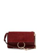 Matchesfashion.com Chlo - Faye Small Suede And Leather Shoulder Bag - Womens - Burgundy