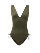 Matchesfashion.com Melissa Odabash - Chile Ruched Swimsuit - Womens - Dark Green