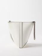 Alexander Mcqueen - The Curve Triangle Leather Pouch - Womens - White
