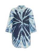 Raquel Allegra Tie-dye Cotton And Linen-blend Shirt