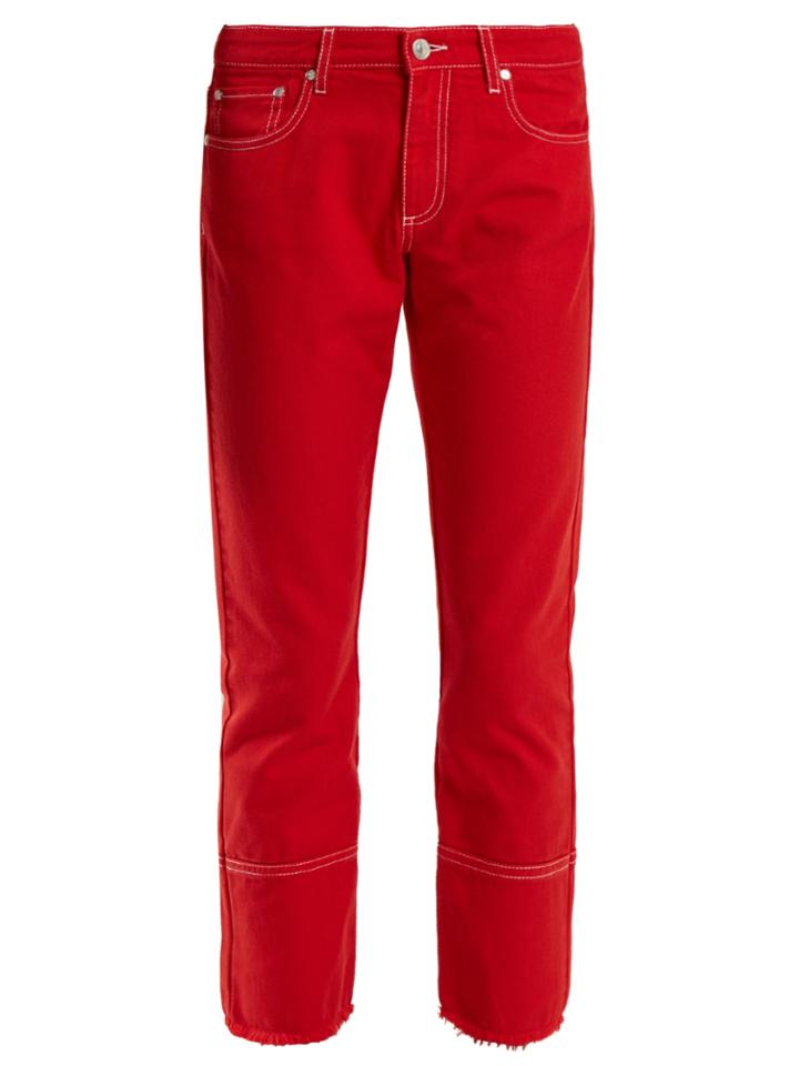 Msgm High-rise Straight-leg Cropped Jeans