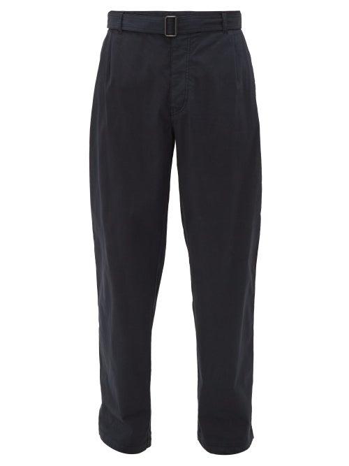 Matchesfashion.com Raey - Wide Leg Cotton Chino Trousers - Mens - Navy
