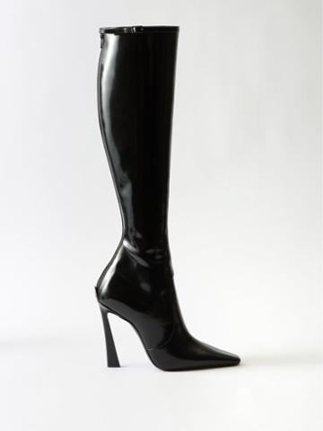 Saint Laurent - Blade 110 Patent-leather Knee-high Boots - Womens - Black