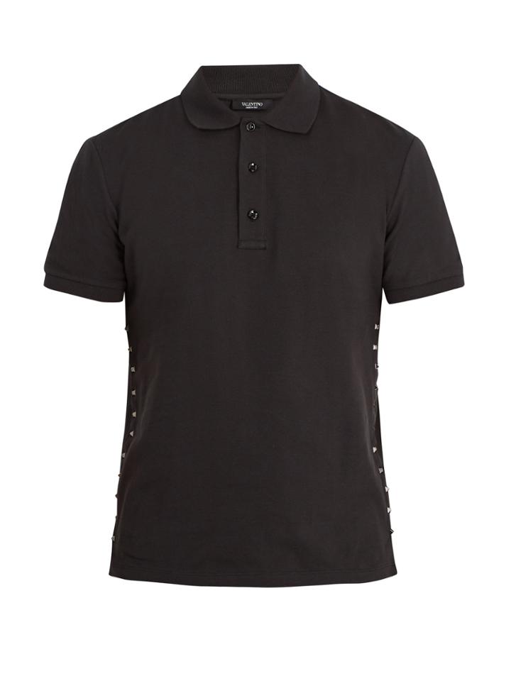 Valentino Rockstud-embellished Side Polo Shirt