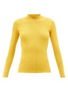 La Fetiche - Booth Rib-knitted Cotton Roll-neck Sweater - Womens - Yellow