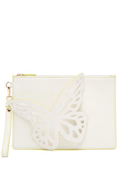 Matchesfashion.com Sophia Webster - Flossy Butterfly Leather Pouch - Womens - White