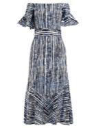 Goat Fantasy Batik-striped Print Cotton-blend Dress