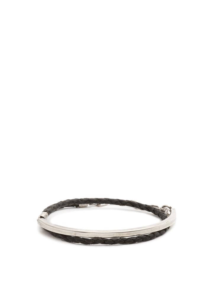 Title Of Work Leather And Sterling-silver Wraparound Bracelet