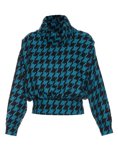 A.w.a.k.e. Punk Roll-neck Hound's-tooth Knitted Sweater