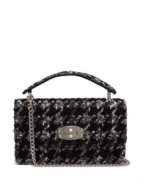 Matchesfashion.com Miu Miu - Boucl Tweed Shoulder Bag - Womens - Black Multi