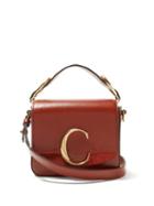 Matchesfashion.com Chlo - Mini C Leather And Suede Crossbody Bag - Womens - Brown