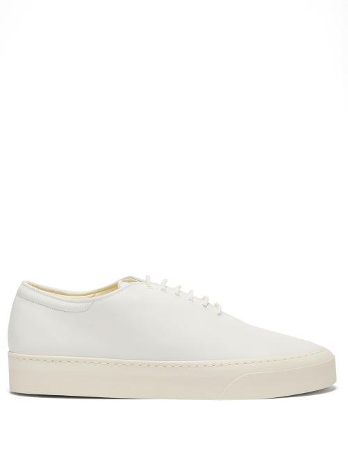 Ladies Shoes The Row - Marie H Leather Trainers - Womens - White