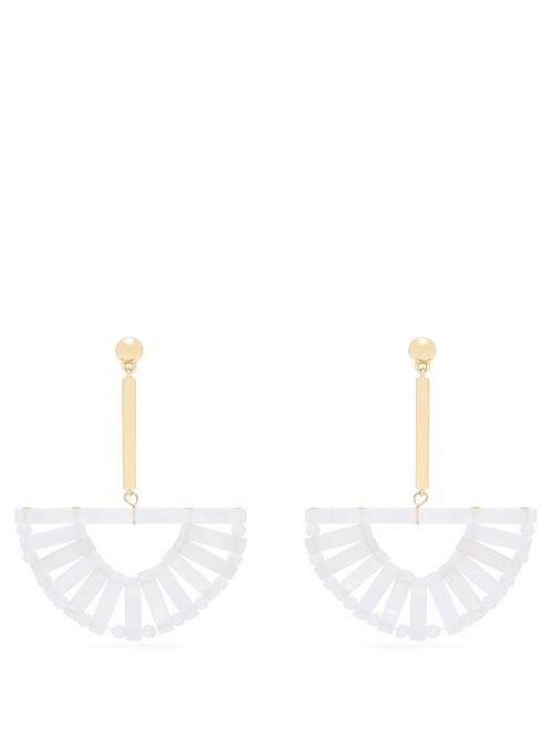 Matchesfashion.com Cult Gaia - Ark Fan Drop Earrings - Womens - White